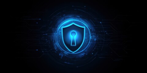 The Blue Shield Representing Digital Security and Protection in Technology
