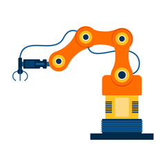 Modern industrial robotic arms for manufacturing and automation