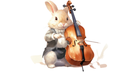 Violin and Bow Isolated on White Background