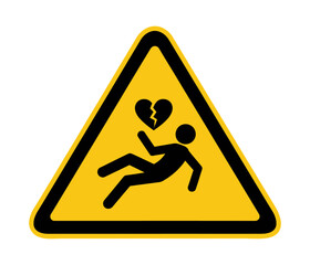 Safety Sign Broken Heart Falling Person