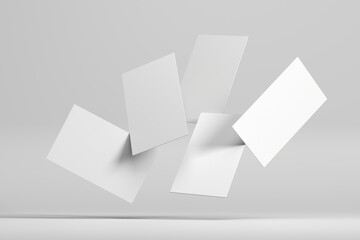 Realistic blank business card mockup illustration. 3D Render.