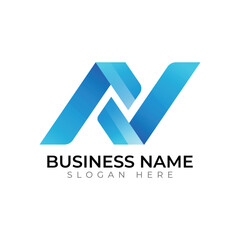 Modern Abstract Letter "N" Logo Design for Business Branding