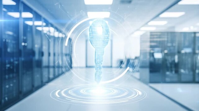 Secure Data Center Concept: A Digital Key Securing Server Room,Cybersecurity
