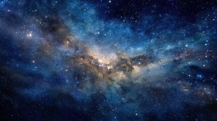 Fototapeta premium Brilliant Galactic Curtain of Stars and Dust in Cosmic Space