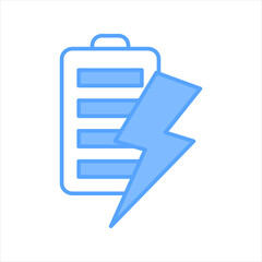 Fototapeta premium Battery Blue Icon