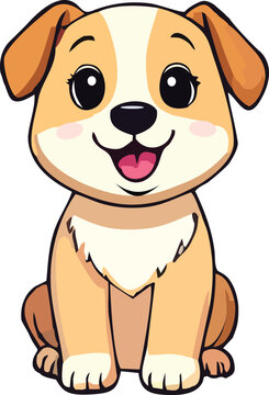 a puppy cartoon with a happy smile.