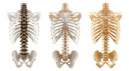 Obraz premium Detailed Anatomical Illustration of Human Skeleton on Transparent Background