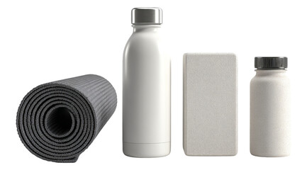 Isolated Set of Simple Objects on Transparent Background for Modern Product Display