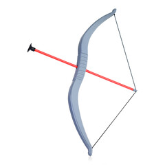 A toy bow with arrows on a white background.