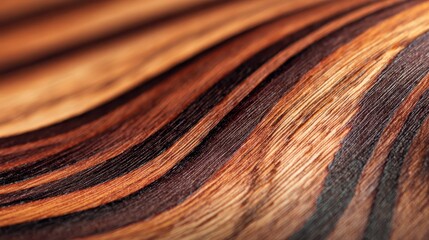 Fototapeta premium Close-Up of Rich Wood Veneer with Distinctive Grain Patterns