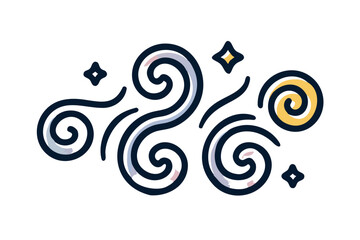 Decorative swirls with stars illustration