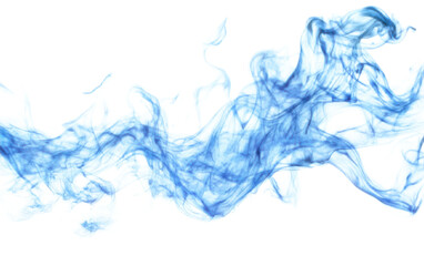 Fototapeta premium Blue fire on transparent background, png
