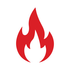 Red hot fire / flame heat or spicy food symbol flat vector icon for apps and websites