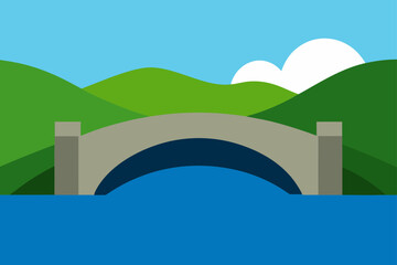Stone Bridge Over River