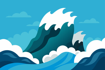 Stormy Waves On Rocks
