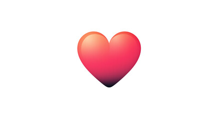 Heart emoji, soft pink-to-red gradient, modern flat minimal style, isolated