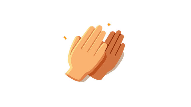 Clapping hands emoji, soft gradient tones, flat vector design, minimal style