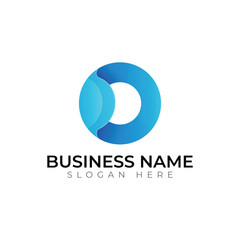 Modern Abstract Blue Circle O Logo for Business Identity