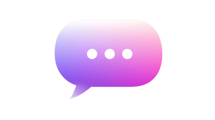 Rounded speech bubble icon, purple-to-pink gradient, modern flat minimal style