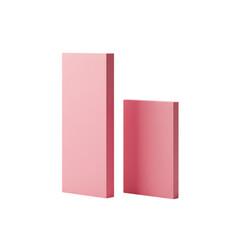 Two Pink Rectangle Blocks Minimalist Design on Transparent Background
