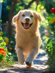 golden retriever running in the park