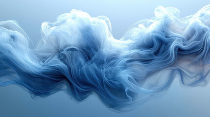 Fototapeta premium Dynamic flowing blue abstract waves digital art contemporary studio aesthetic serenity