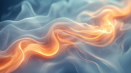 Fototapeta premium Flowing light waves abstract art digital space soft background creative perspective energy and motion