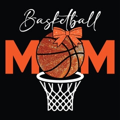 Supportive Basketball Mom T-Shirt Design – Proud Sports Mom Typography Graphic