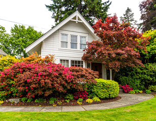 Firefly_3D illustration of a verified email envelope icon - Firefly_Charming white house with landscaped garden  (2)