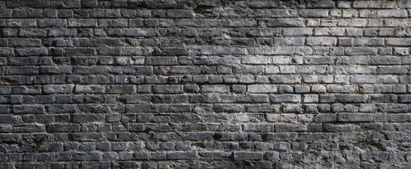 The textured gray brick wall with shadows and light variations.