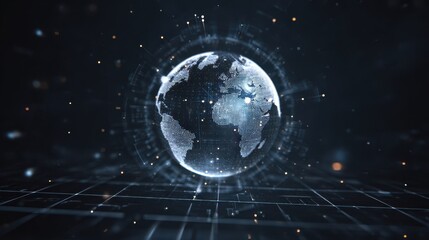Digital Globe - A futuristic representation of the Earth with a digital grid overlay. The image conveys a sense of technology and global connectivity.
