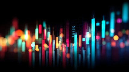 Colorful abstract display of financial data.