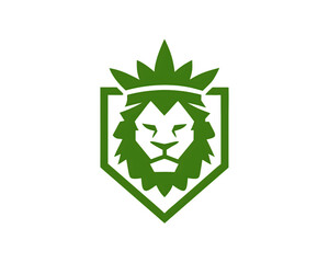 king lion leaf luxury logo icon template isolated on white background, png, ai generated.
