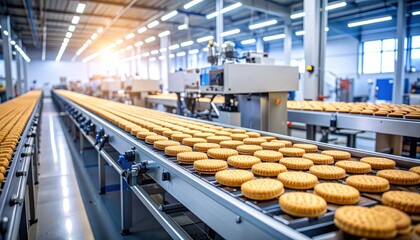 Industrial Cookie Production Line with Freshly Baked Goods