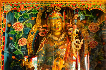 Goutama Buddha, Buddhist religious Guru, Okhrey Monastery - Sikkim , India. Image shot with permission.