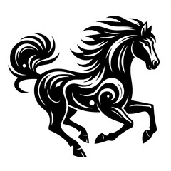 Obraz premium Minimal Silhouette of a Chinese Zodiac Horse