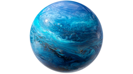 Abstract Blue Swirl Sphere Object