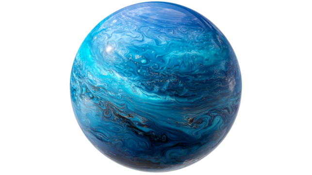 Abstract Blue Swirl Sphere Object