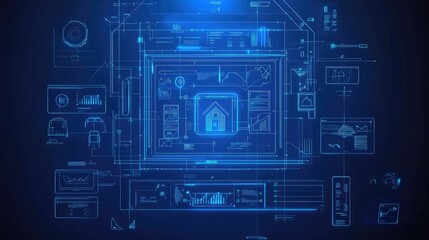 automation abstract visualization of smart home dashboard