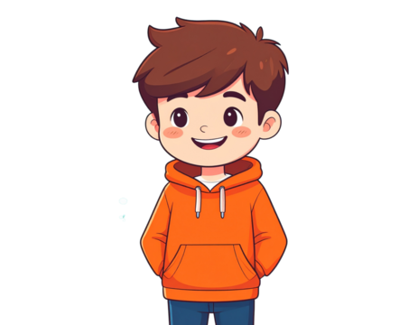 Firefly_3D illustration of a verified email envelope icon - Firefly_Cheerful animated boy with stylish hair in a hoodie