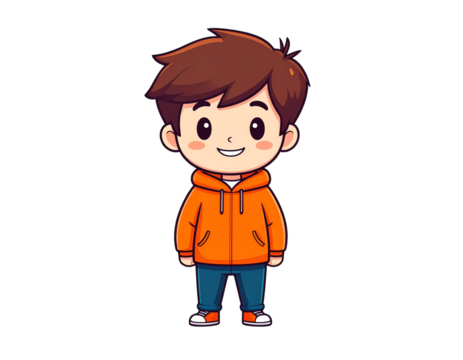 Firefly_3D illustration of a verified email envelope icon - Firefly_Cheerful animated boy with stylish hair in a hoodie  (2) - Powered by Adobe