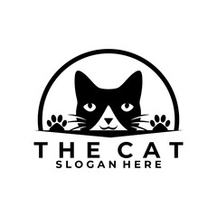 Cute cat logo design vector template. simple cat logo design icon