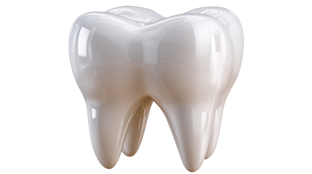 Glossy White Tooth Isolated PNG