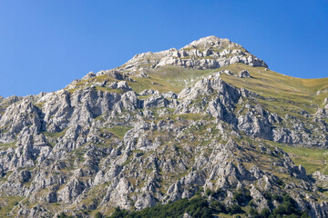 mountain landscape with blue sky  Of Monte Amaro in Abruzzo