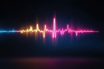 Colorful sound wave visualization representing audio frequencies in a modern digital design