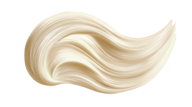 Hair conditioner creamy texture stroke, ivory-to-beige gradient flat style