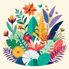 floral background with flowers and leaves