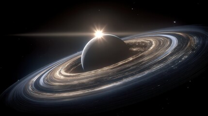 Obraz premium Majestic Planetary Rings Glowing in Starlight at Dawn