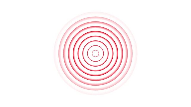 red circle, signal, map, military target (Loopable)+Chroma key - Stock Video on white background 