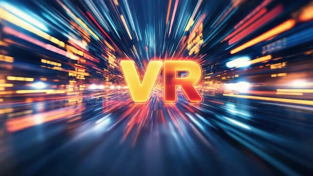 A vibrant and dynamic representation of virtual reality, symbolizing cutting edge technology and immersive experiences.